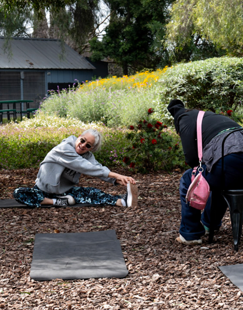 Outdoor yoga and mindfulness